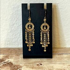 Monet Elegant Gold Chandelier Earrings